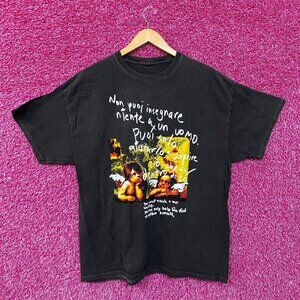 Angel Painting Mineral Wash Cropped Tshirt size Large